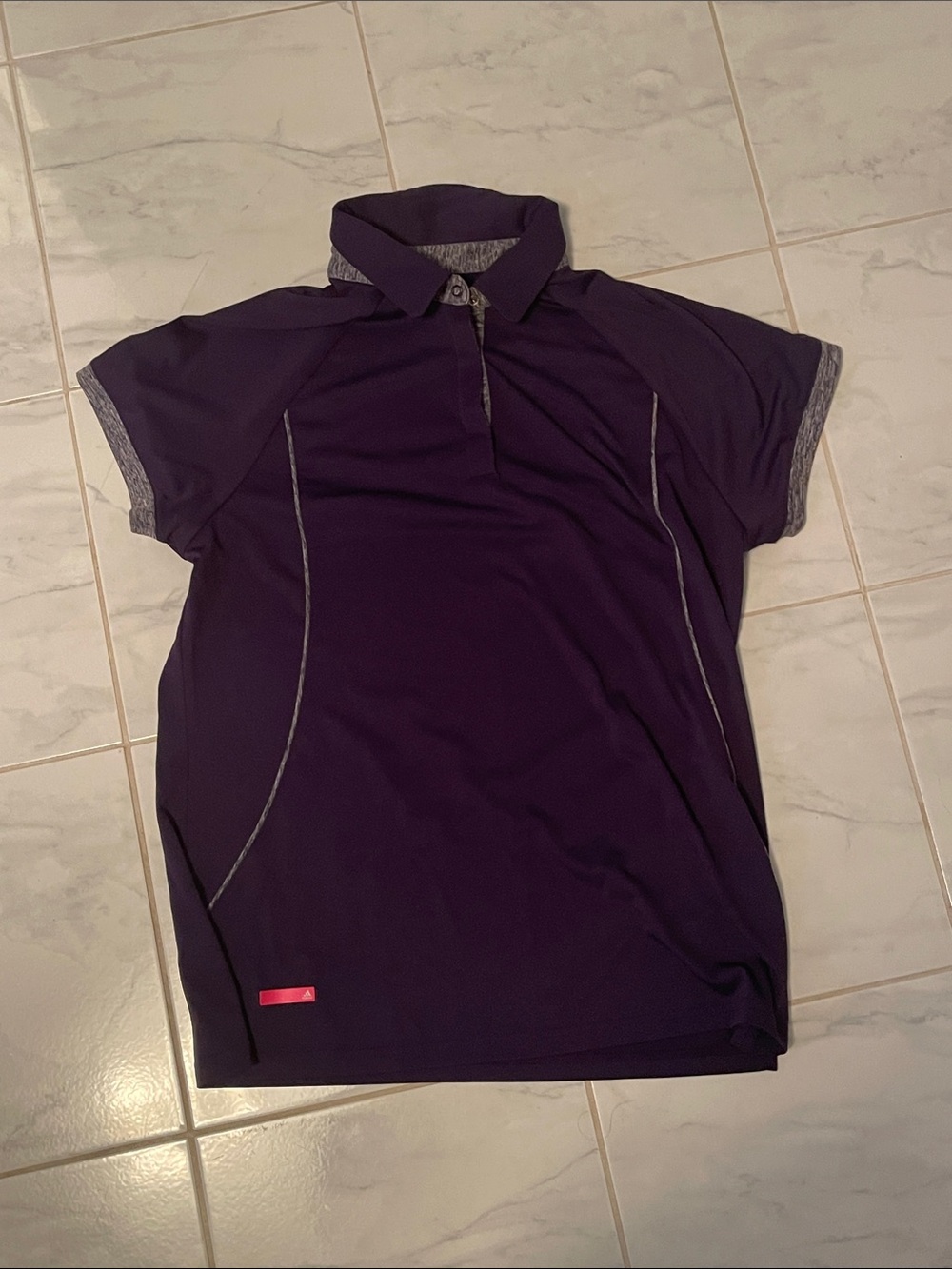 adidas Purple woman’s Polo with Contrast Trim